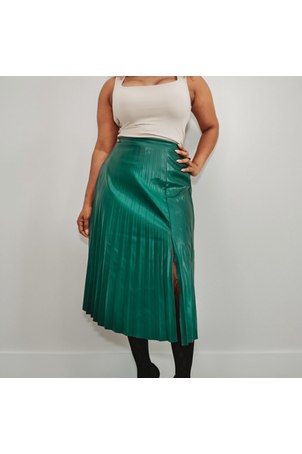 Sadie Vegan Leather Pleated Skirt - McKenley Rae